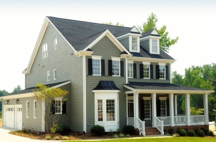 Sage Green House with Black Trim