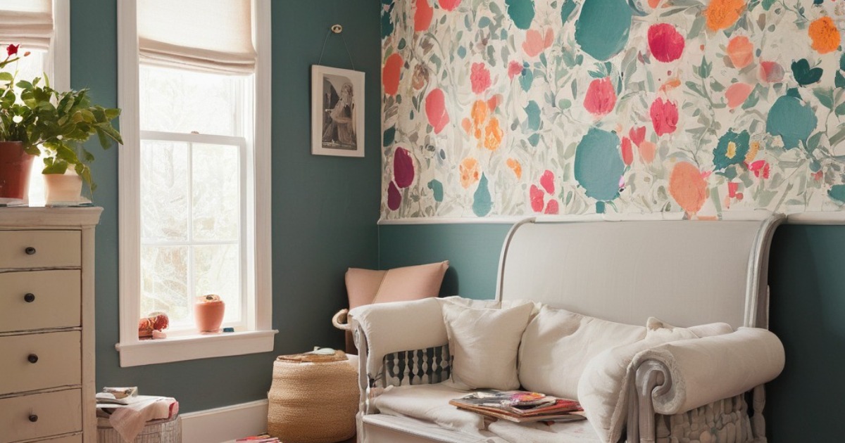 Adding color and texture with paint and wallpaper